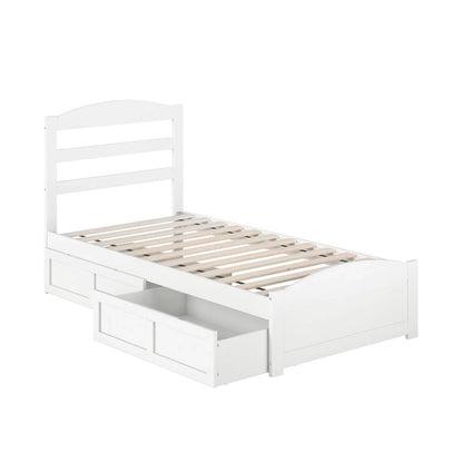 Lit plateforme Warren avec pied de lit et 2 tiroirs de rangement