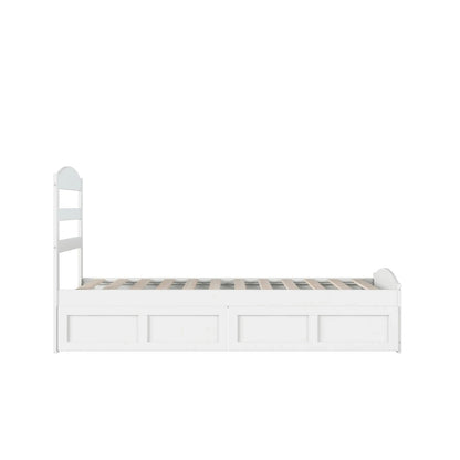 Lit plateforme Warren avec pied de lit et 2 tiroirs de rangement