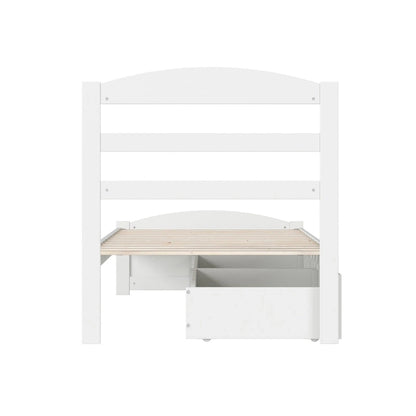 Lit plateforme Warren avec pied de lit et 2 tiroirs de rangement