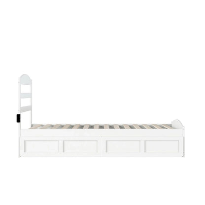 Lit plateforme Warren avec pied de lit et 2 tiroirs de rangement