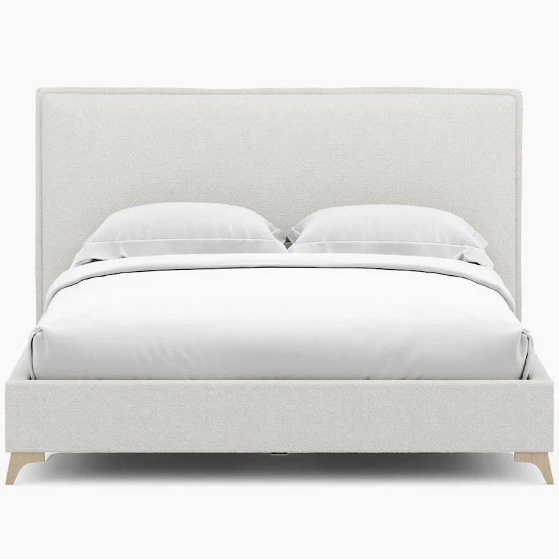Lottie Cream Boucle Upholstered Queen Platform Bed Frame