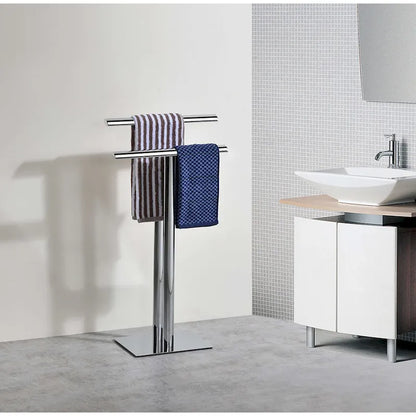 Metal Modern Free-Standing Towel Rack Stand, Chrome