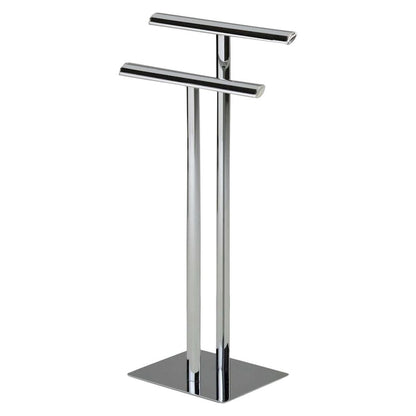 Porte-serviettes moderne sur pied en métal chromé