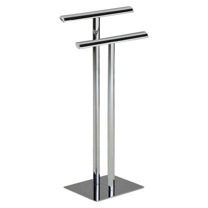 Porte-serviettes moderne sur pied en métal chromé