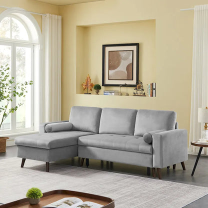 88 Reversible Pull out Sleeper Sectional Storage Sofa Bed,Corner sofa-bed with Storage Chaise Left/Right Handed Chaise