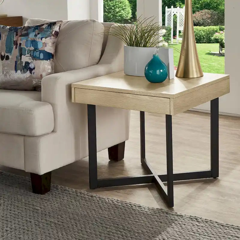 Table d'appoint Eldersley en bois avec un tiroir par iNSPIRE Q Modern