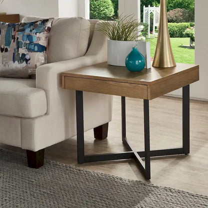 Table d'appoint Eldersley en bois avec un tiroir par iNSPIRE Q Modern