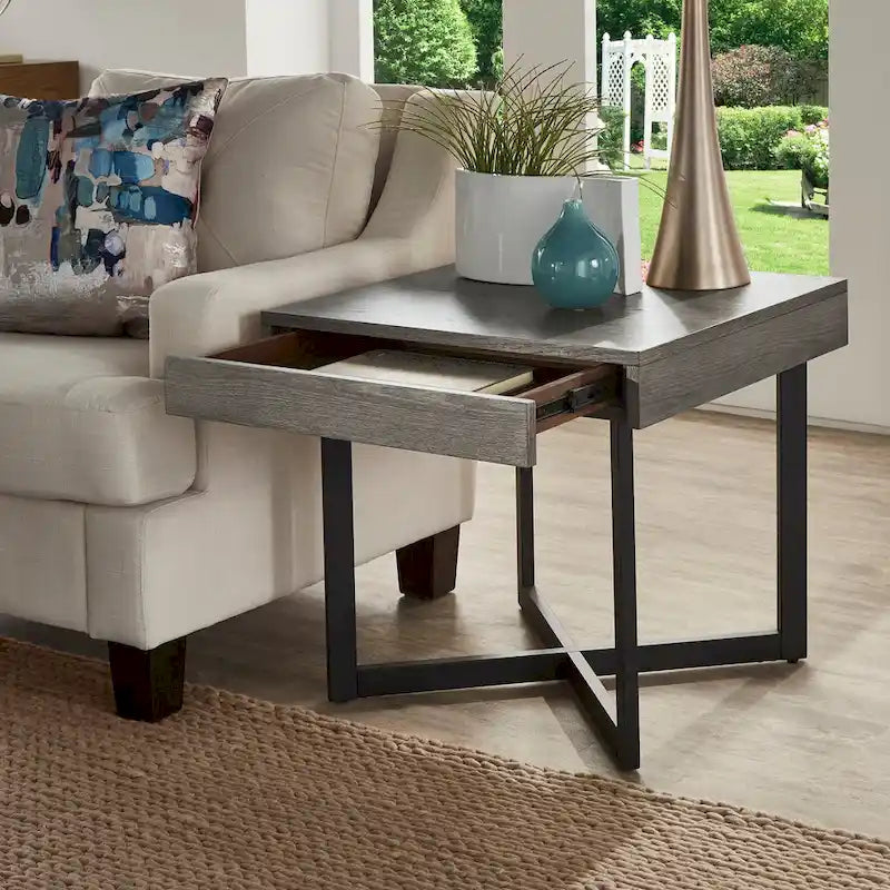 Table d'appoint Eldersley en bois avec un tiroir par iNSPIRE Q Modern