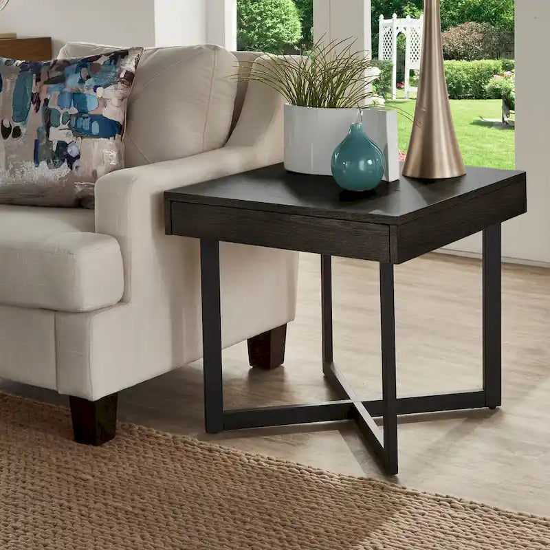 Table d'appoint Eldersley en bois avec un tiroir par iNSPIRE Q Modern