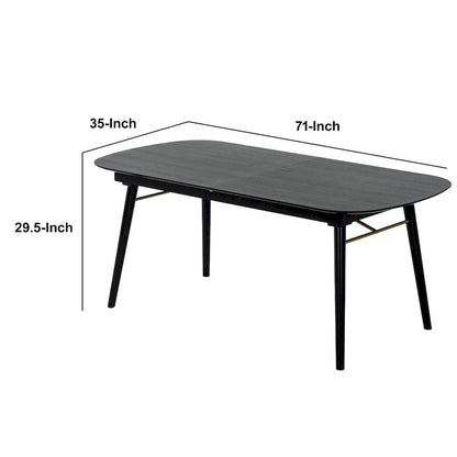 Table de salle à manger ovale en bois avec rallonge, gris anthracite