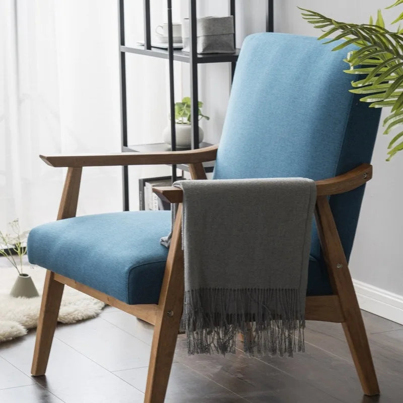 Fauteuil d'appoint Home Comfort style moderne du milieu du siècle avec structure en bois