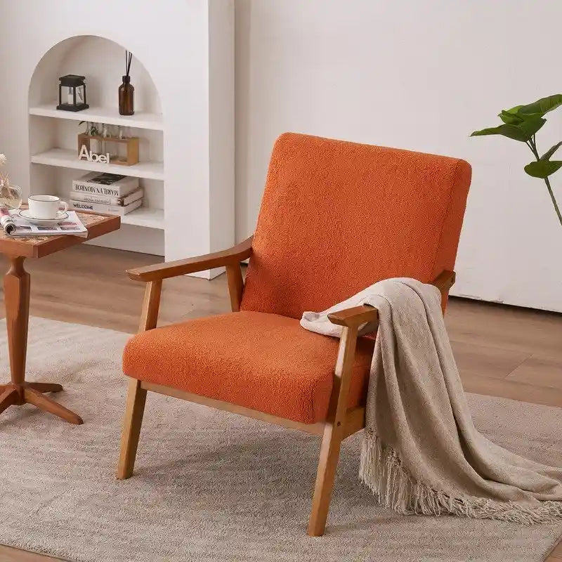 Fauteuil d'appoint Home Comfort style moderne du milieu du siècle avec structure en bois