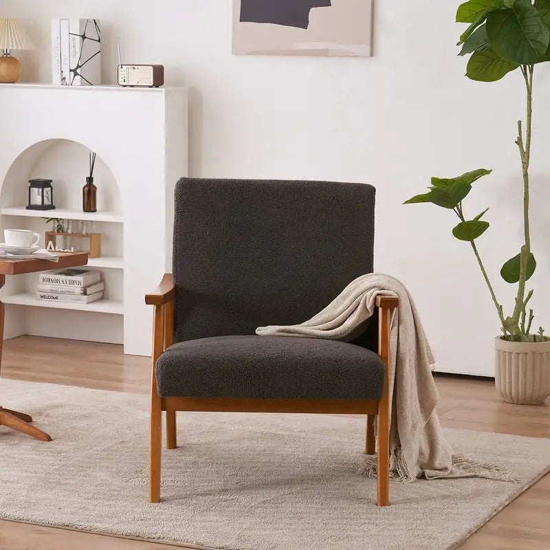 Fauteuil d'appoint Home Comfort style moderne du milieu du siècle avec structure en bois
