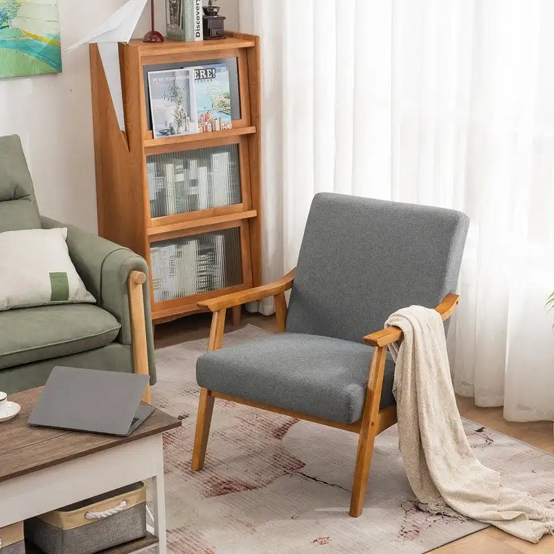 Fauteuil d'appoint Home Comfort style moderne du milieu du siècle avec structure en bois