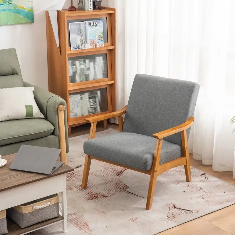 Fauteuil d'appoint Home Comfort style moderne du milieu du siècle avec structure en bois