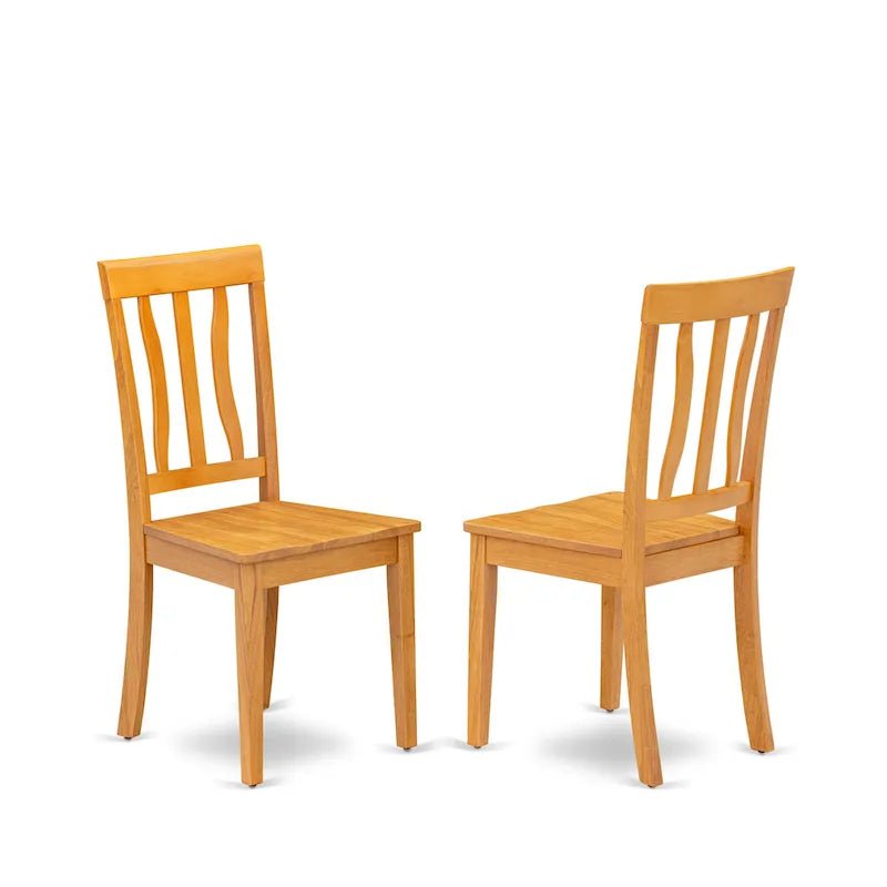 Ensemble de table de cuisine 3 pièces East West Furniture : une table de salle à manger ronde et 2 chaises de cuisine, 91 x 91 cm, chêne (options d’assise disponibles)