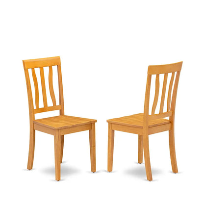 Ensemble de table de cuisine 3 pièces East West Furniture : une table de salle à manger ronde et 2 chaises de cuisine, 91 x 91 cm, chêne (options d’assise disponibles)
