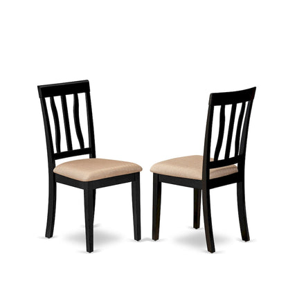 Ensemble de table de cuisine 9 pièces East West Furniture - une table à manger et 8 chaises de salle à manger, noir et cerisier (options d'assise)