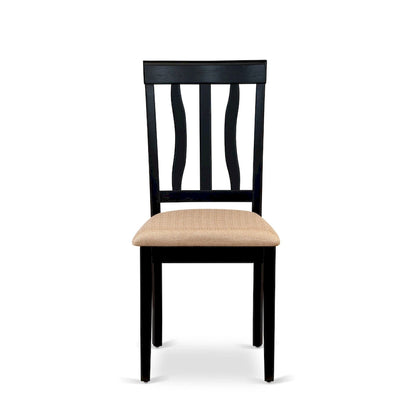 Ensemble de table de cuisine 9 pièces East West Furniture - une table à manger et 8 chaises de salle à manger, noir et cerisier (options d'assise)