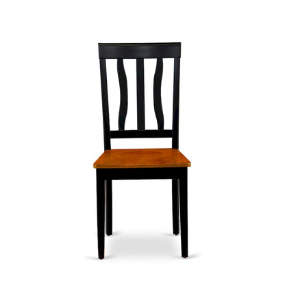Ensemble de table de cuisine 9 pièces East West Furniture - une table à manger et 8 chaises de salle à manger, noir et cerisier (options d'assise)