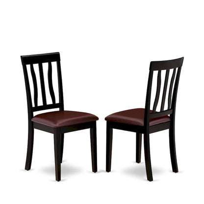 Ensemble de table de cuisine 9 pièces East West Furniture - une table à manger et 8 chaises de salle à manger, noir et cerisier (options d'assise)