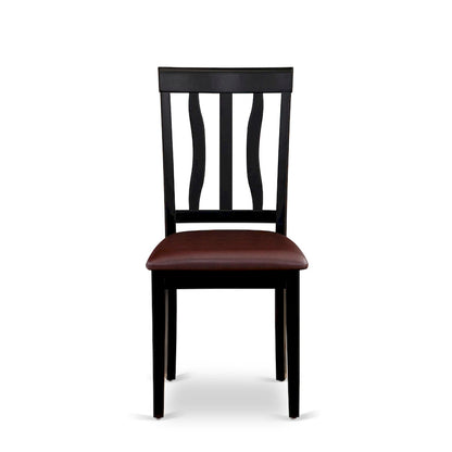 Ensemble de table de cuisine 9 pièces East West Furniture - une table à manger et 8 chaises de salle à manger, noir et cerisier (options d'assise)