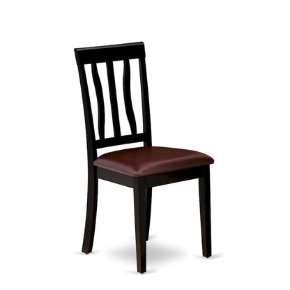 Ensemble de table de cuisine 9 pièces East West Furniture - une table à manger et 8 chaises de salle à manger, noir et cerisier (options d'assise)