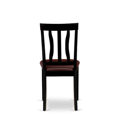 Ensemble de table de cuisine 9 pièces East West Furniture - une table à manger et 8 chaises de salle à manger, noir et cerisier (options d'assise)