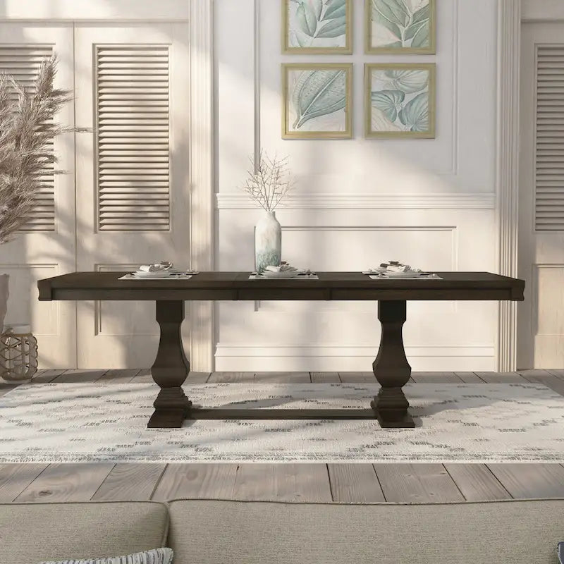 Table de salle à manger extensible en bois Gray Barn Ruddy Road Espresso de 94 pouces
