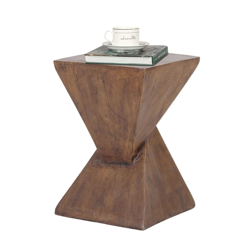 Table d'appoint d'intérieur légère en béton - Bois naturel