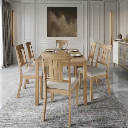 Ensemble de salle à manger classique en bois 7 pièces CraftPorch