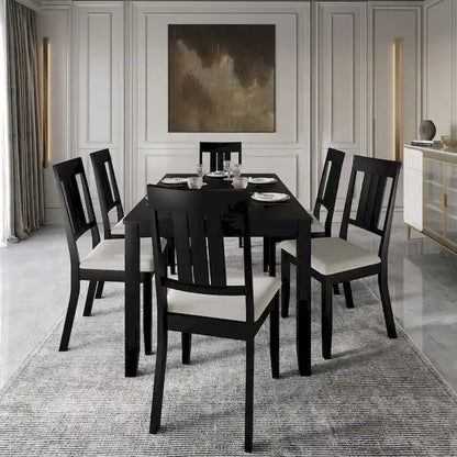 Ensemble de salle à manger classique en bois 7 pièces CraftPorch