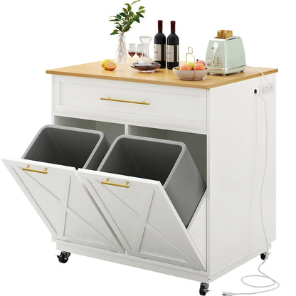 Chariot de cuisine mobile Moasis avec rangement pour poubelle