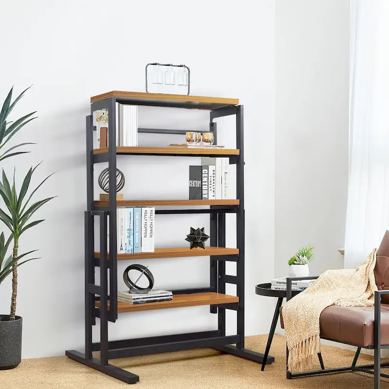 Table transformable en bois massif / Table étagère convertible pour petits espaces / Présentoir multifonctionnel