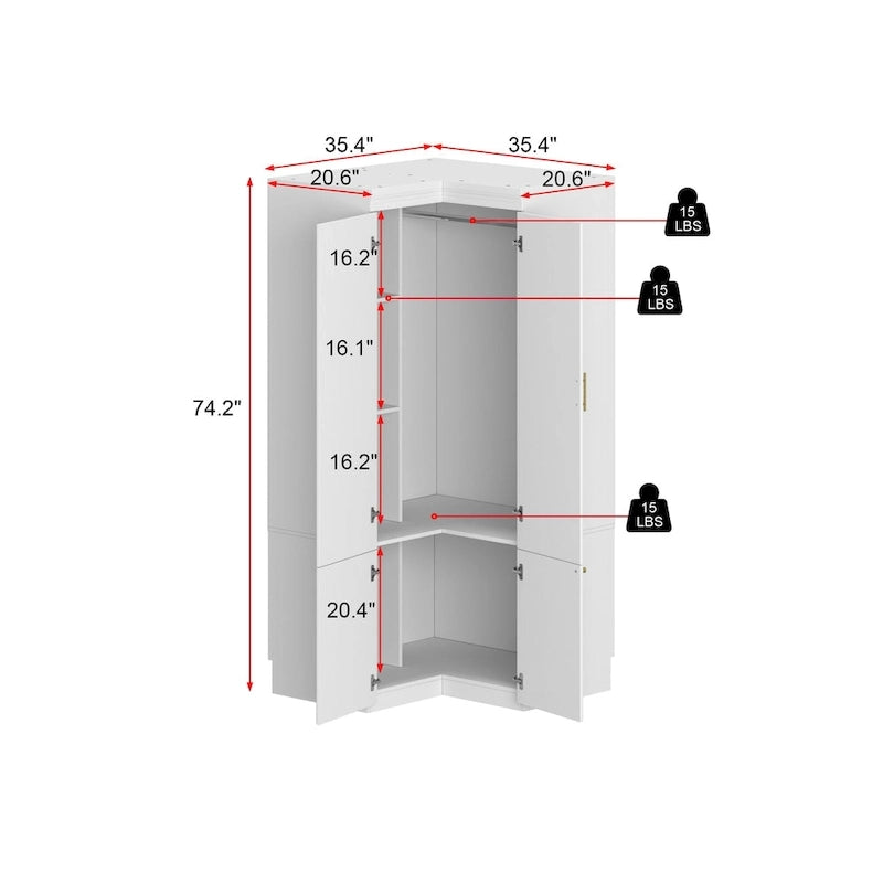 Armoires de rangement pour placard, penderie suspendue à 4 tiroirs, grand espace de rangement