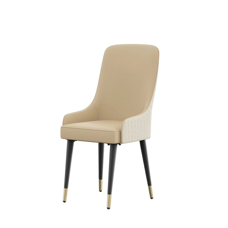 Ensemble de 2 chaises de salle à manger modernes en similicuir avec pieds en métal - 17 x 17 x 36