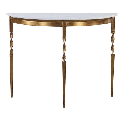 Uttermost Imelda 40 Long Marble Top Iron Console Table
