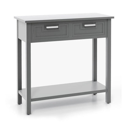 Console étroite avec tiroirs et étagère de rangement ouverte - 80 cm (L) x 36 cm (l) x 81 cm (H)