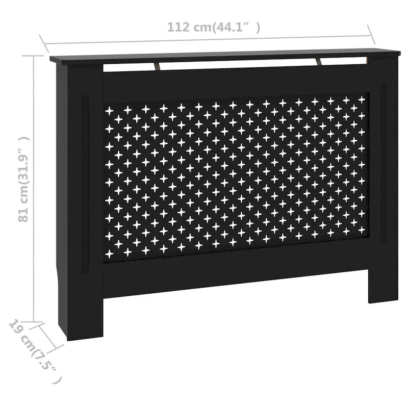 Cache-radiateur vidaXL noir 44,1 x 7,5 x 32,1 cm en MDF