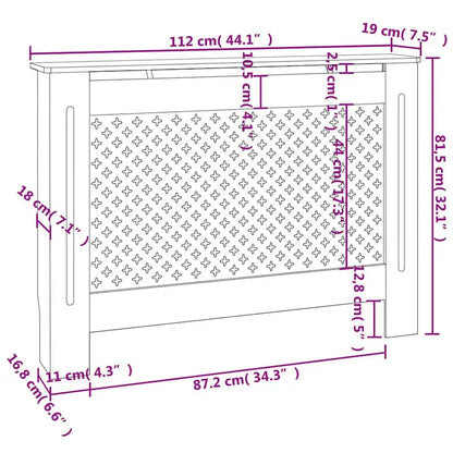Cache-radiateur vidaXL noir 44,1 x 7,5 x 32,1 cm en MDF