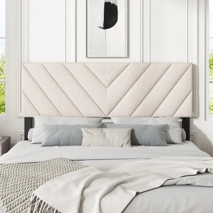 Tête de lit rembourrée en lin pour cadres de lit doubles et queen size