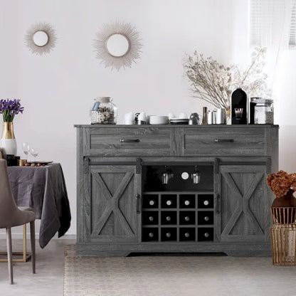 Meuble bar Royalcraft de 132 cm avec casier à vin et grand espace de rangement