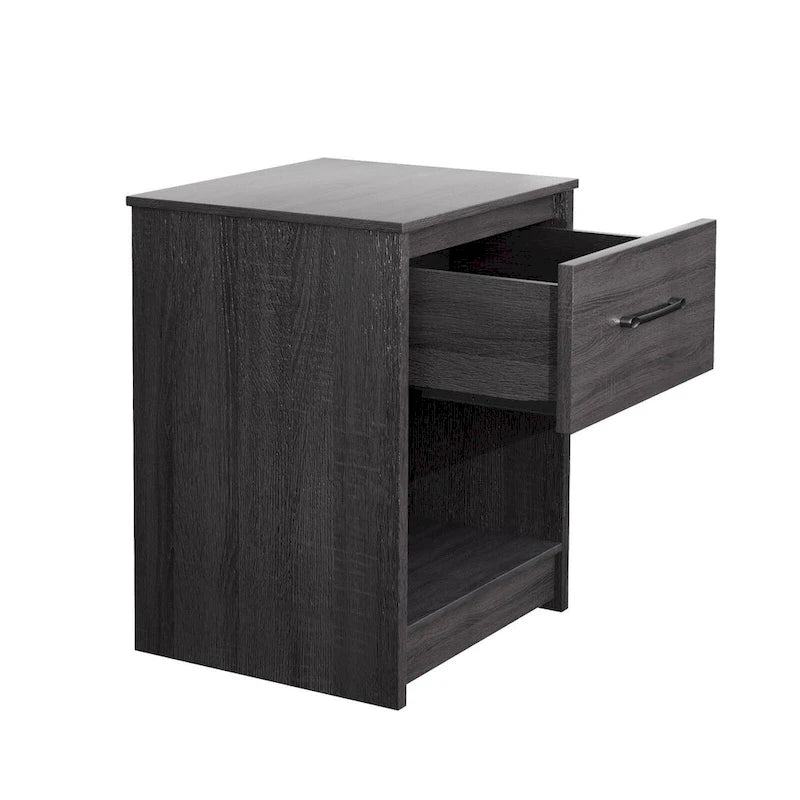 Table de chevet Gymax avec tiroir et étagère de rangement, table d'appoint en bois
