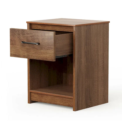 Table de chevet Gymax avec tiroir et étagère de rangement, table d'appoint en bois