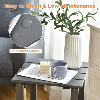 Table basse carrée Costway Patio 15, en lattes de bois, pour jardin ou terrasse - Voir les détails