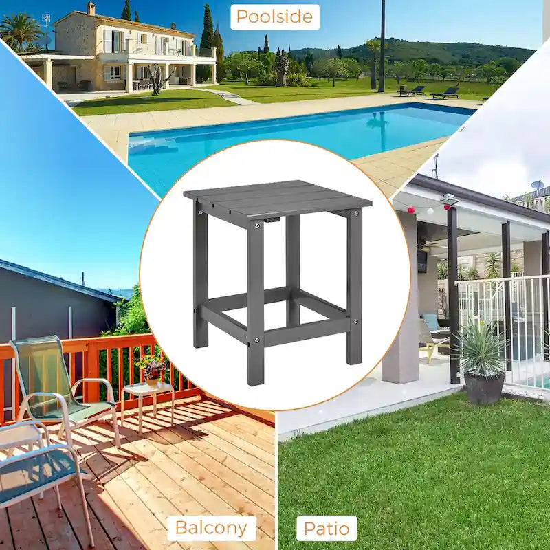 Table basse carrée Costway Patio 15, en lattes de bois, pour jardin ou terrasse - Voir les détails