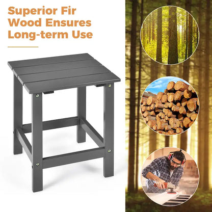 Table basse carrée Costway Patio 15, en lattes de bois, pour jardin ou terrasse - Voir les détails