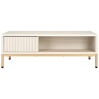 Table basse de rangement 2 portes SAFAVIEH Tamayo - 111 cm L x 55 cm P x 39 cm H - 44 cm L x 21 cm P x 15 cm H