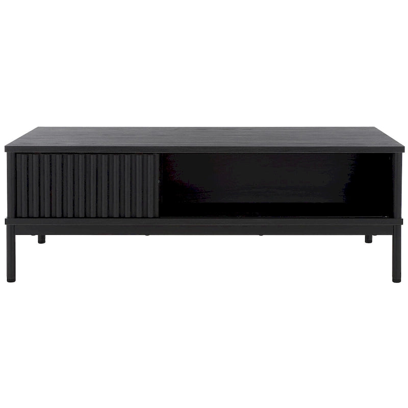 Table basse de rangement 2 portes SAFAVIEH Tamayo - 111 cm L x 55 cm P x 39 cm H - 44 cm L x 21 cm P x 15 cm H