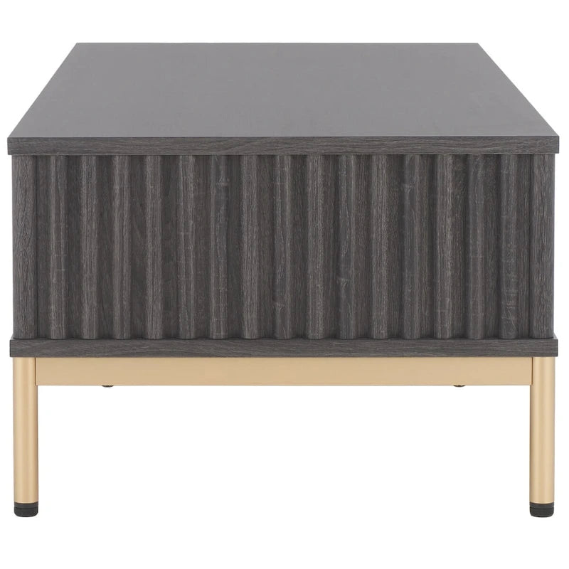 Table basse de rangement 2 portes SAFAVIEH Tamayo - 111 cm L x 55 cm P x 39 cm H - 44 cm L x 21 cm P x 15 cm H